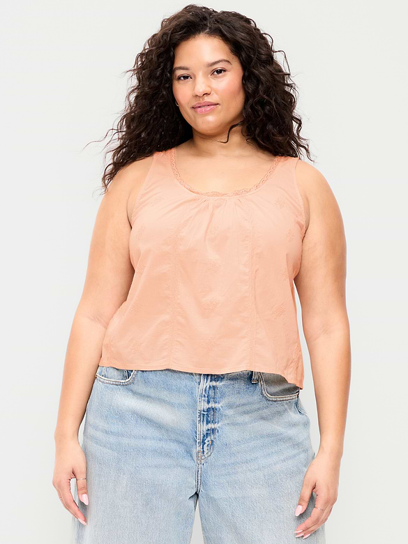 Camisole brodée à bordure à volants