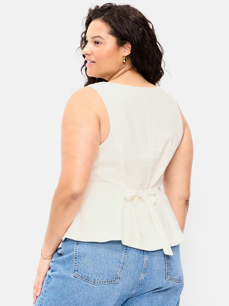 Image number 8 showing, Button-Down Linen Blend Top