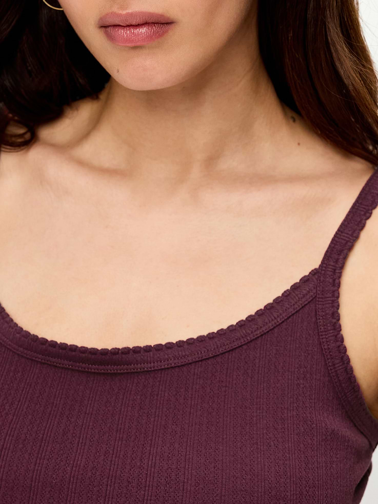 L'image numéro 3 présente Camisole en tricot pointelle