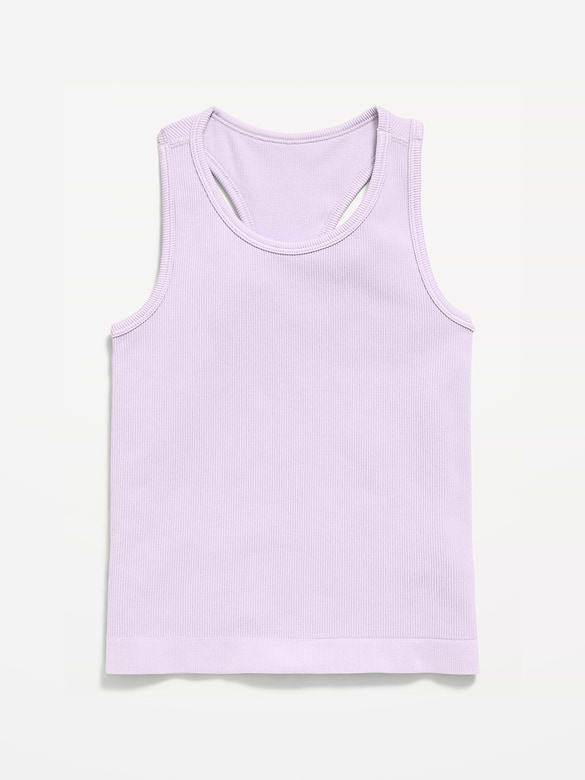 Fitted Seamless Ribbed Racerback Performance Top for Girls