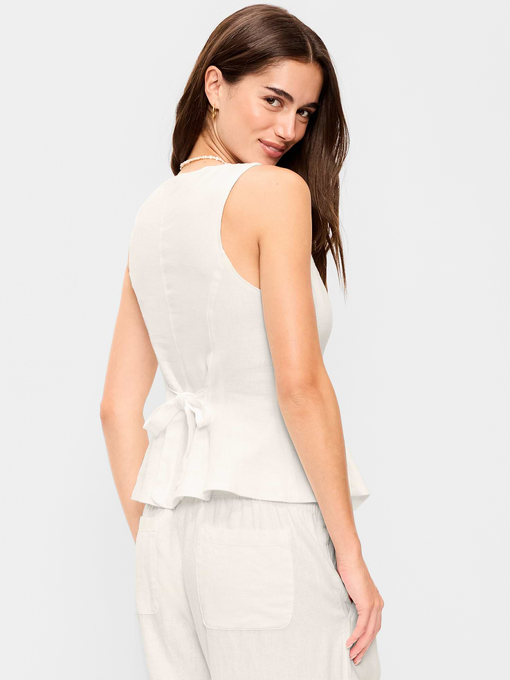Image number 2 showing, Button-Down Linen Blend Top