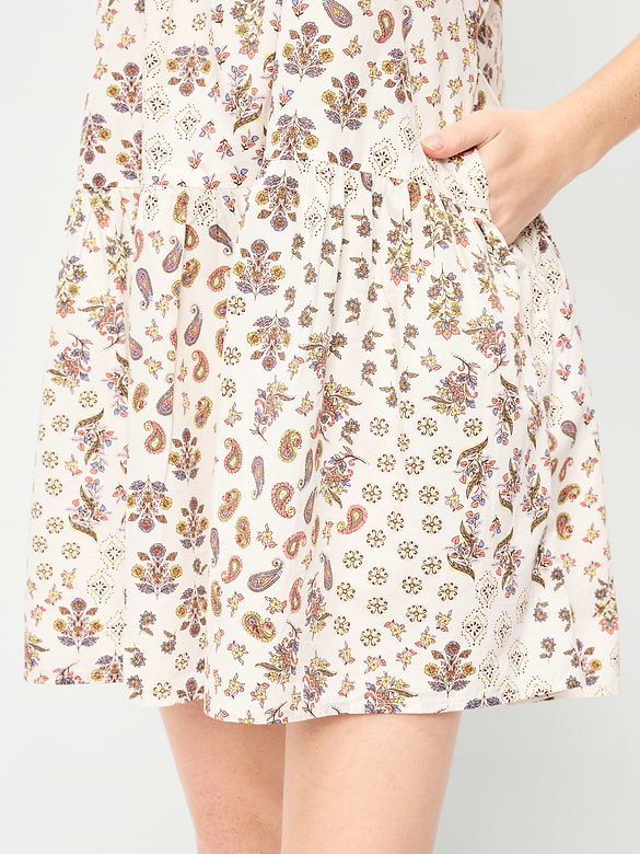 Sleeveless Drop-Waist Swing Mini Dress