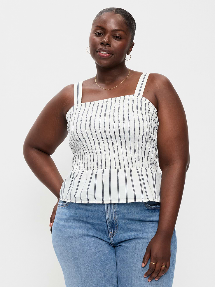 Image number 7 showing, Smocked Peplum Tank Top