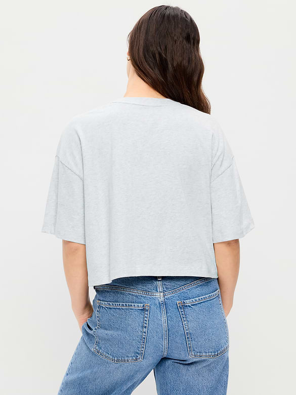 Vintage Crew-Neck Cropped T-Shirt