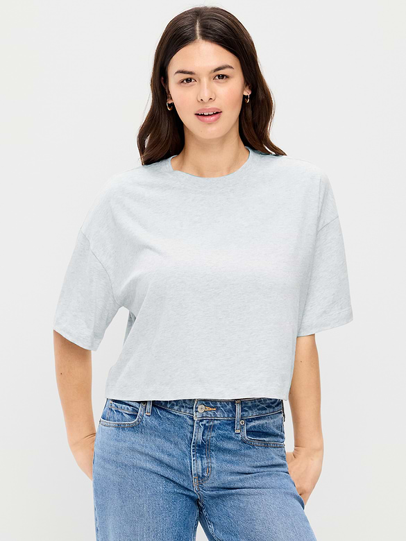 Vintage Crew-Neck Cropped T-Shirt