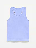 Image 3 of 4, Fitted Seamless Ribbed Racerback Performance Top for Girls