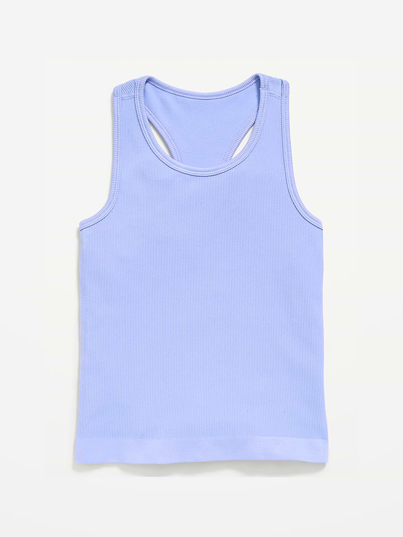 Fitted Seamless Ribbed Racerback Performance Top for Girls