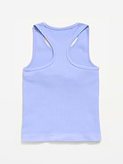 Image 4 of 4, Fitted Seamless Ribbed Racerback Performance Top for Girls