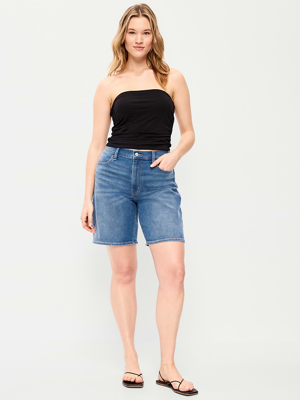 High-Waisted Wow Jean Shorts -- 9-inch inseam