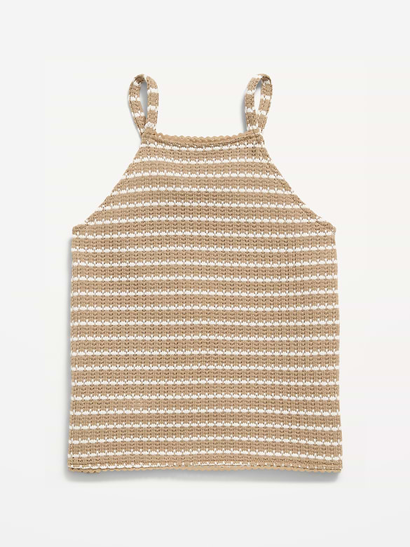 Haut en tricot de jacquard sans manches pour fille