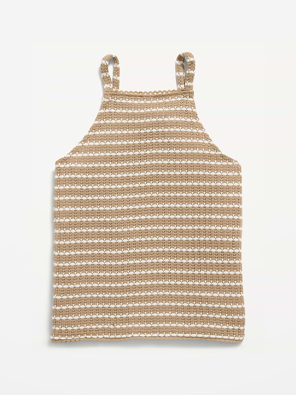 Haut en tricot de jacquard sans manches pour fille