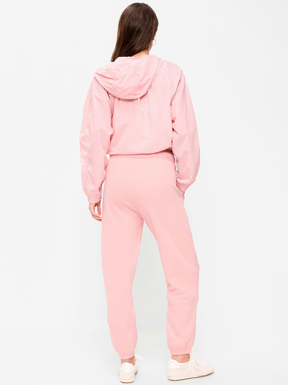 High-Waisted Cinched-Ankle Sweatpants