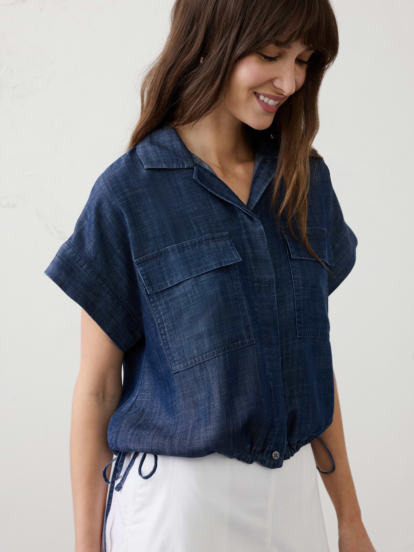 Image number 6 showing, Drawstring-Hem Shirt