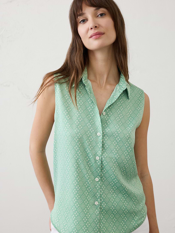Silky Collared Top