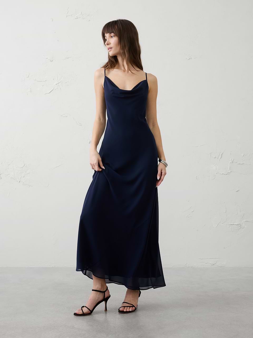 banana republic blue maxi dress Chiffon Navy