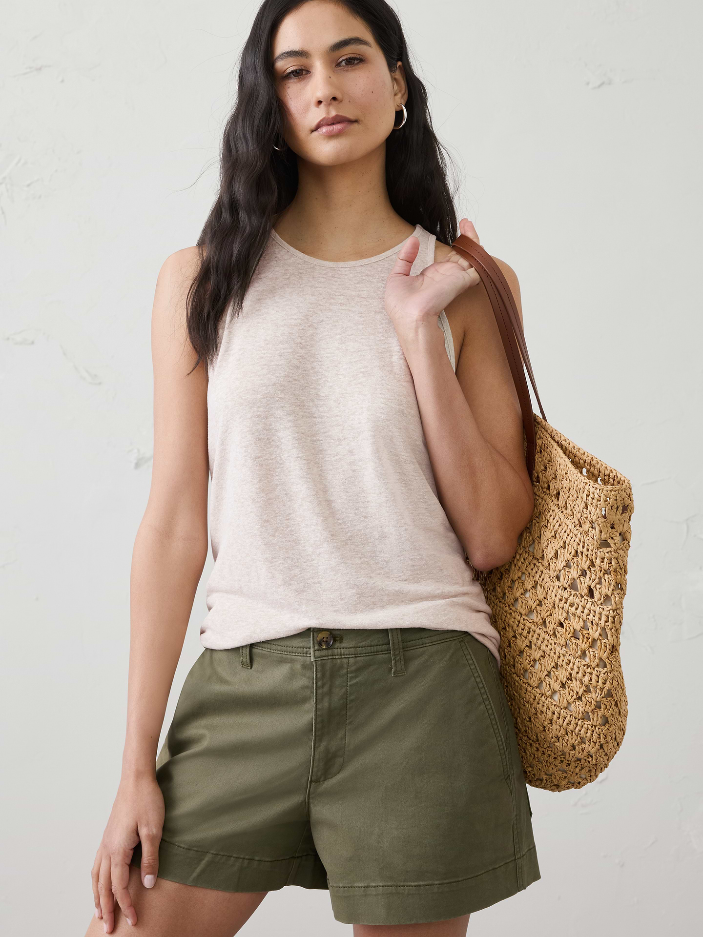 Image number 1 showing, Linen-Blend Racer Back Tank
