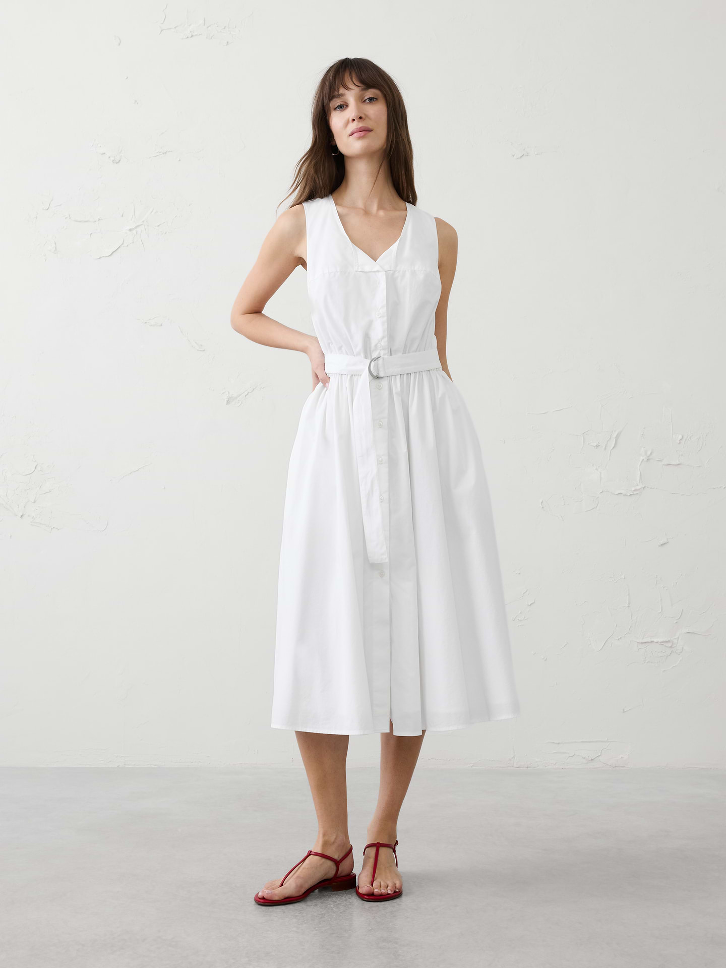 Image number 1 showing, Poplin Knee-Length Dress