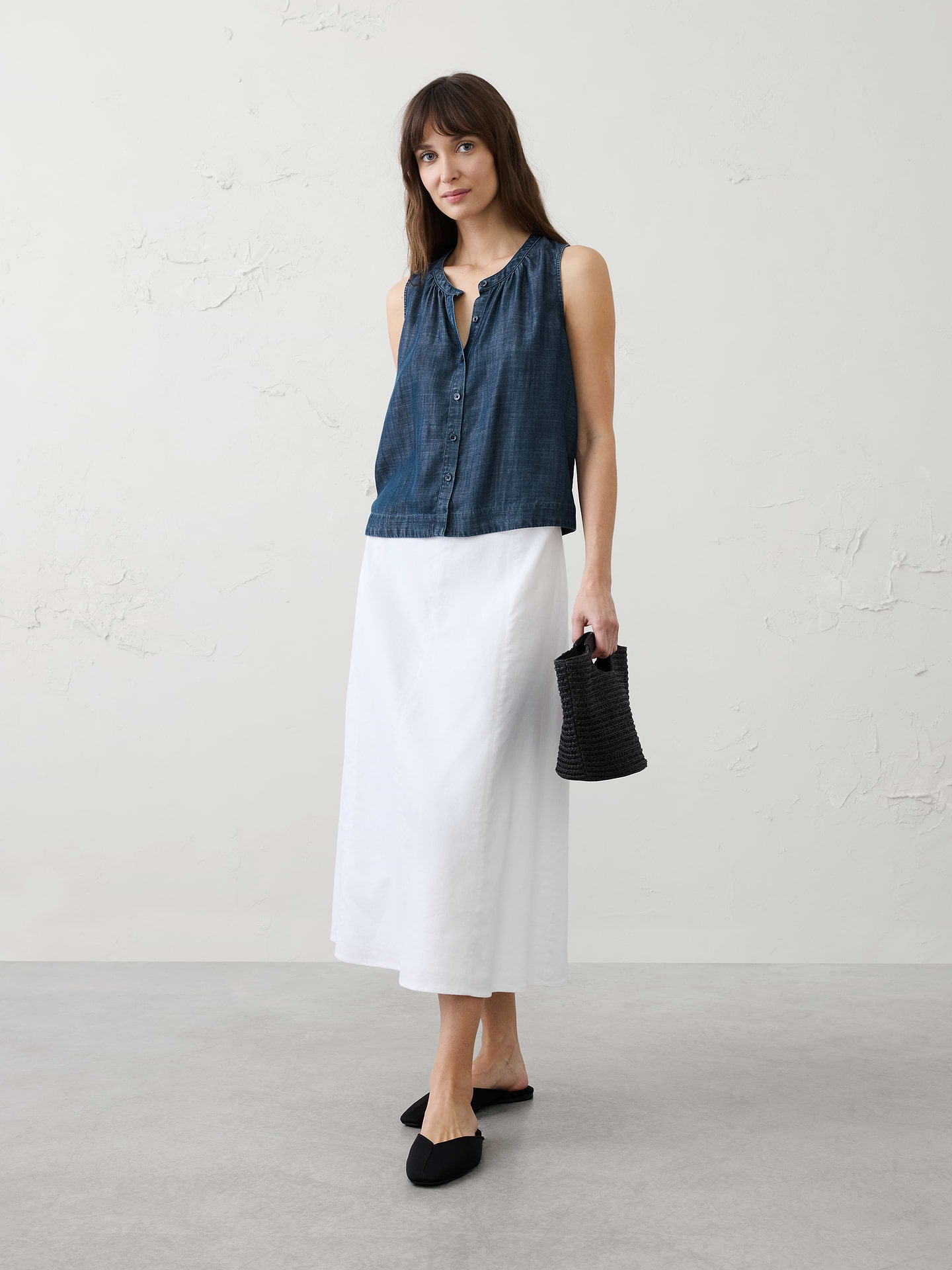 Image number 3 showing, Gauze Shirred Shirt