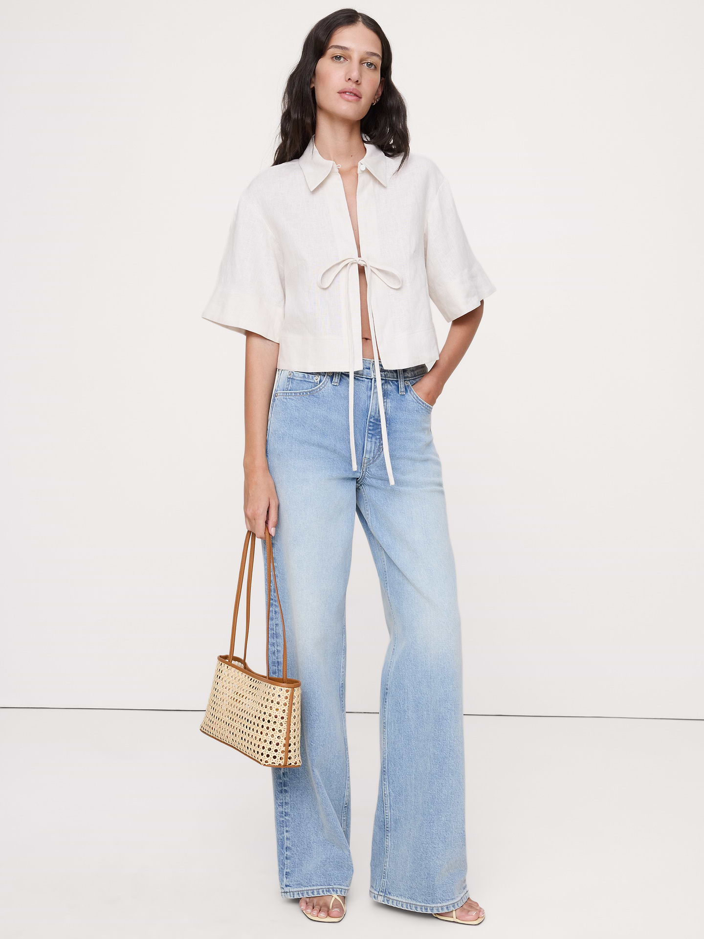 Image number 6 showing, Linen Tie-Front Shirt