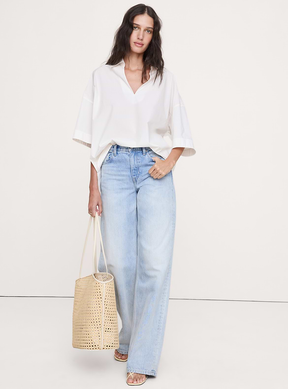 Cotton Poplin Popover Tunic
