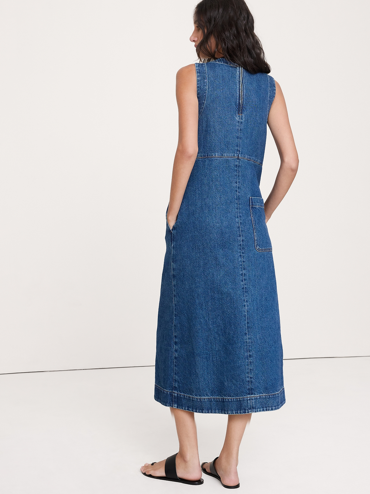 Denim Shift Midi Dress | Banana Republic