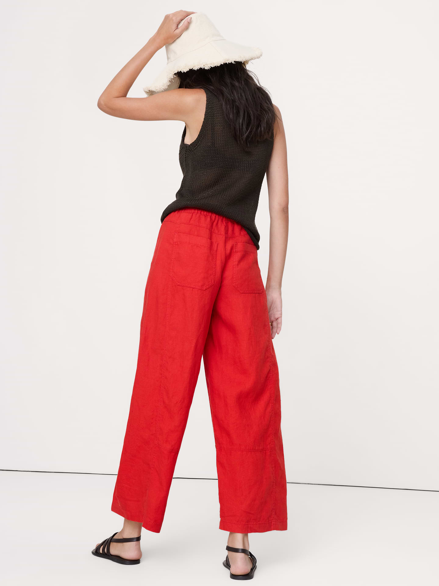 Image number 6 showing, Mid-Rise Relaxed Painter Pull-On Pant in Linen