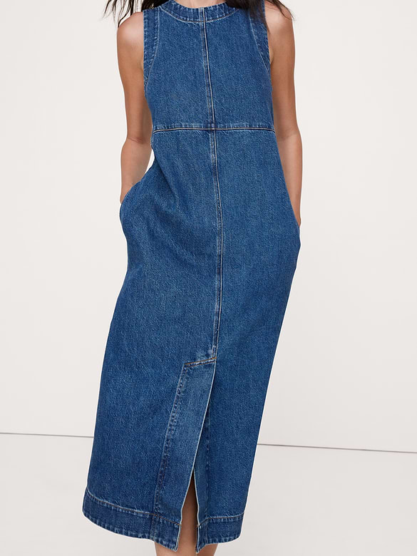 Denim Shift Midi Dress
