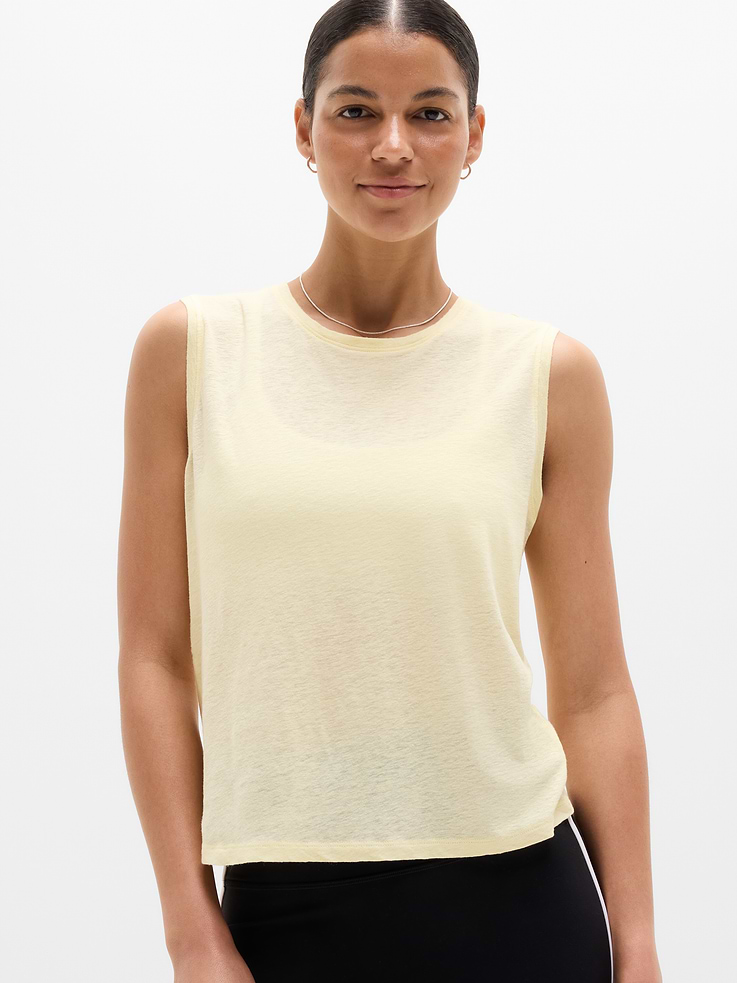 Image number 1 showing, Getaway Linen Blend Muscle Tank