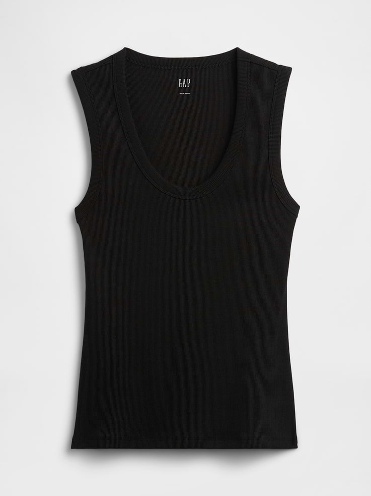 Image 5 of 5, Ribbed Scoopneck Tank Top
