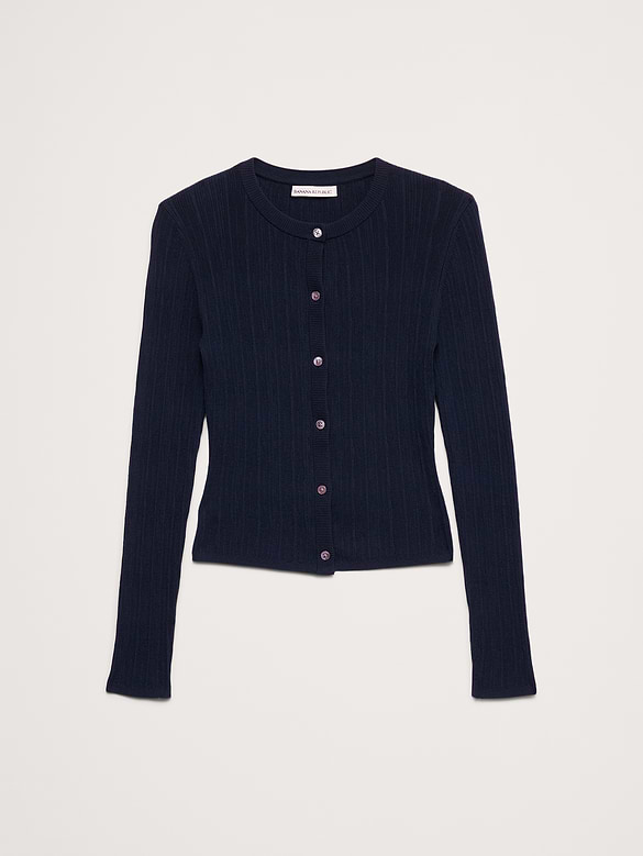 Crinkle Knit Cropped Cardigan