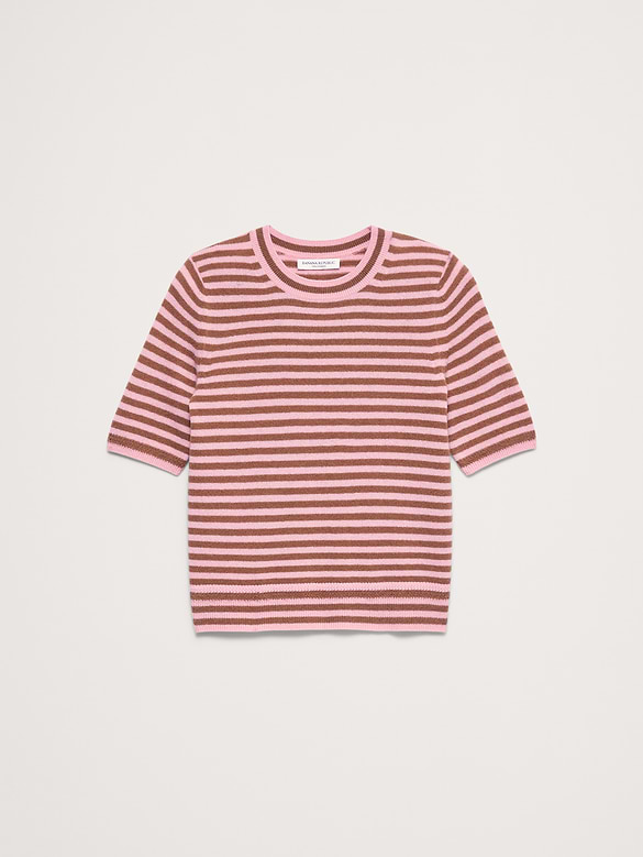 Lightweight Cashmere Short-Sleeve Sweater