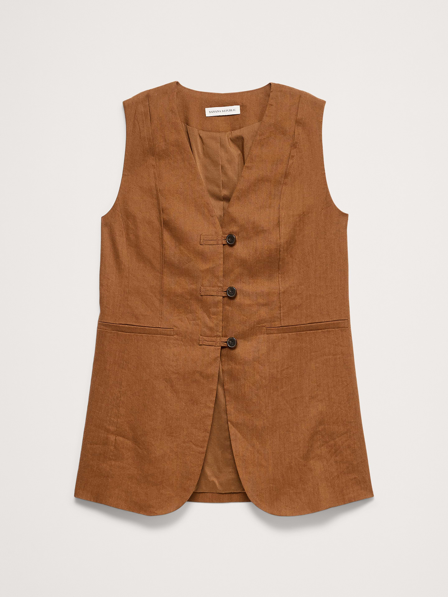 Image number 5 showing, Stretch Linen-Viscose Long Vest