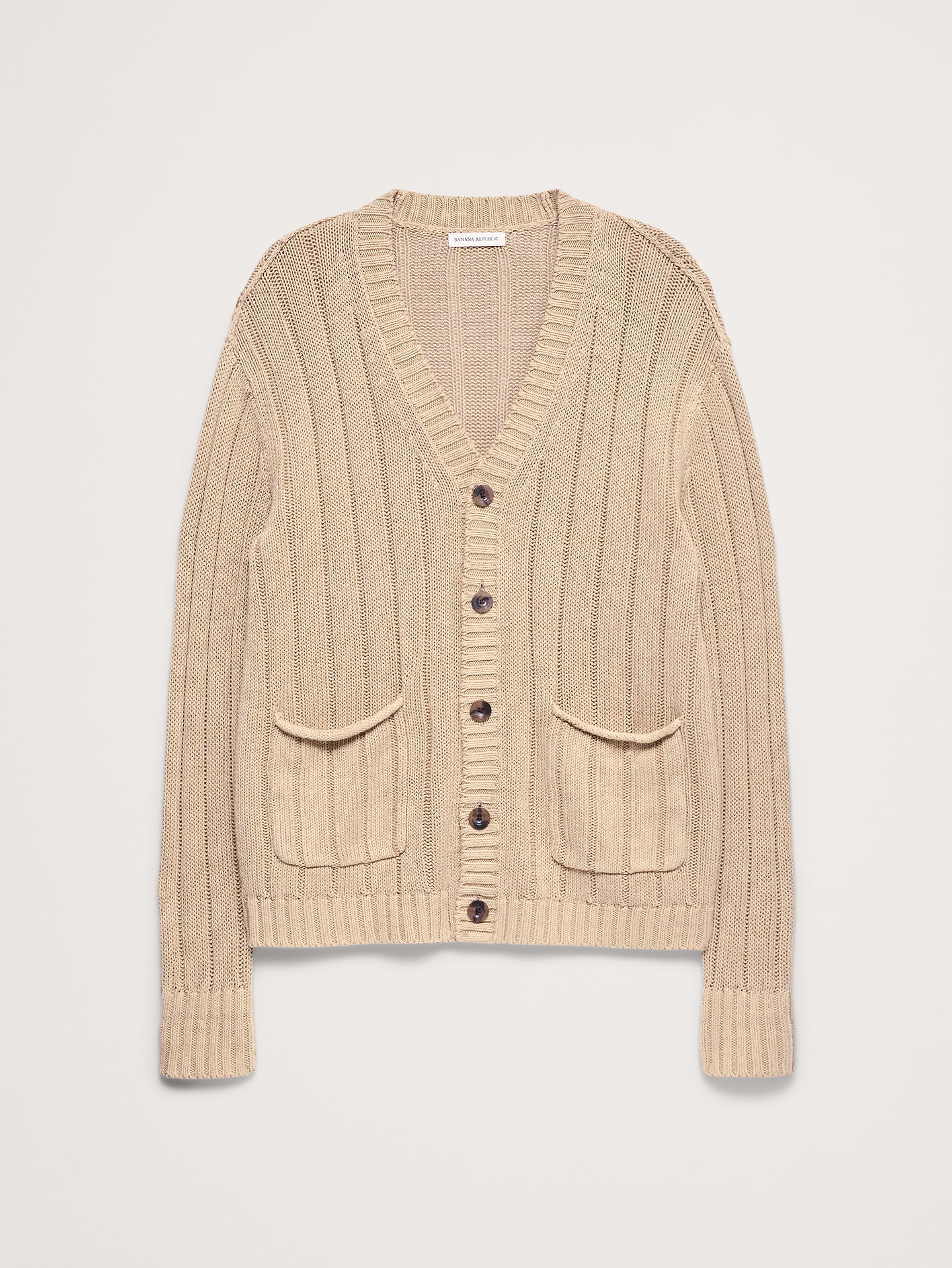 Image number 4 showing, Linen-Cotton Ribbed Cardigan