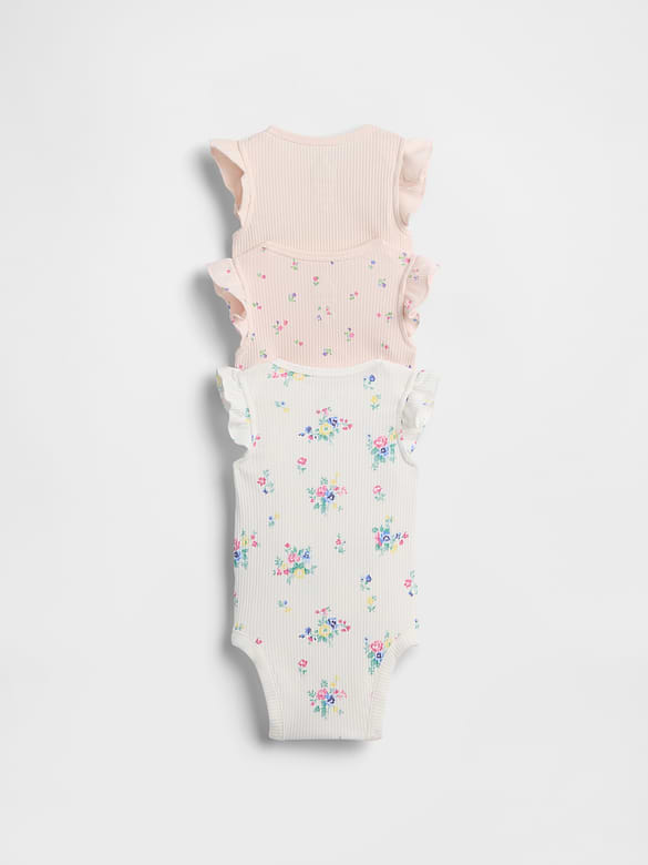 Baby First Favorites TinyRib Ruffle Bodysuit (3-Pack)