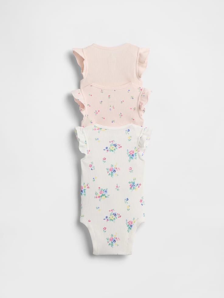 Image number 2 showing, Baby First Favorites TinyRib Ruffle Bodysuit (3-Pack)