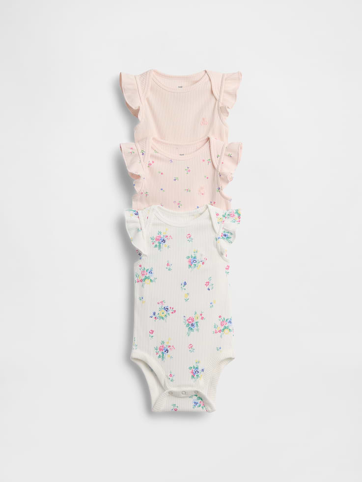 Image number 1 showing, Baby First Favorites TinyRib Ruffle Bodysuit (3-Pack)