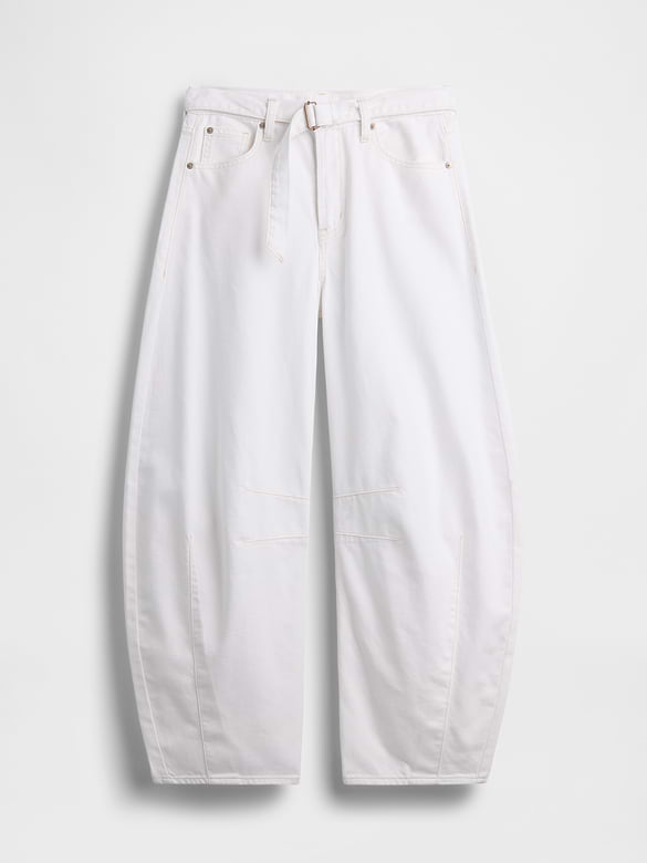 High Rise UltraSoft Belted Horseshoe Jeans