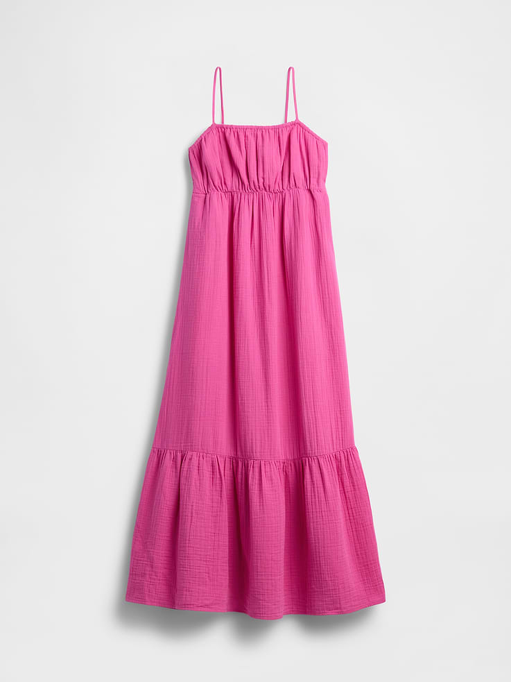 Image number 5 showing, Cotton Gauze Tiered Empire Waist Dress