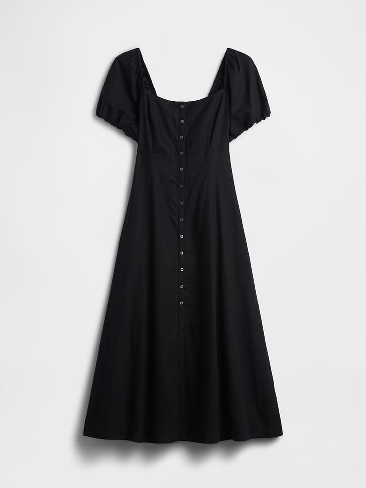 Image number 5 showing, Linen-Blend Empire Waist Maxi Dress