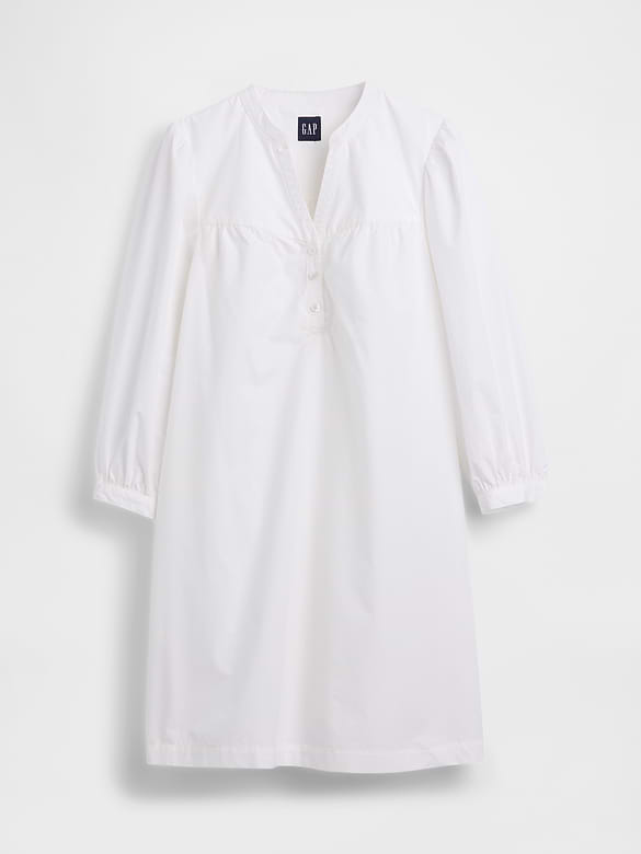 Poplin Henley Mini Dress