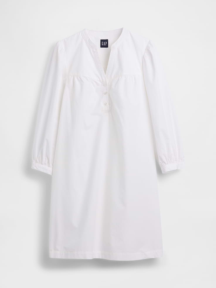 Image number 5 showing, Poplin Henley Mini Dress