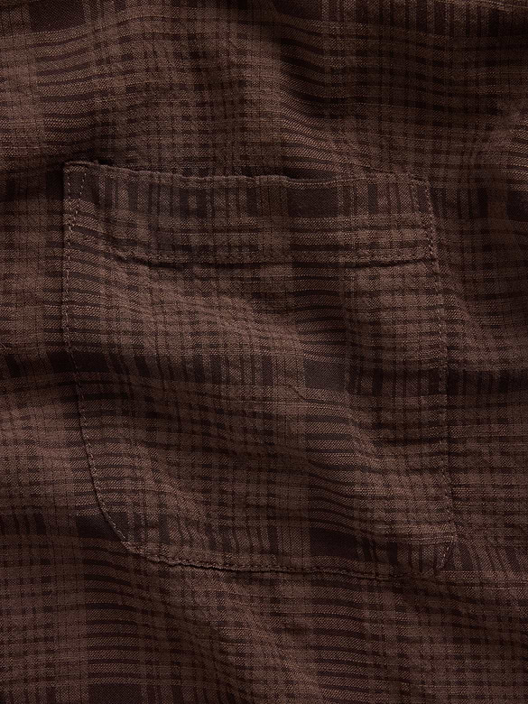 Relaxed Straight-Hem Seersucker Shirt