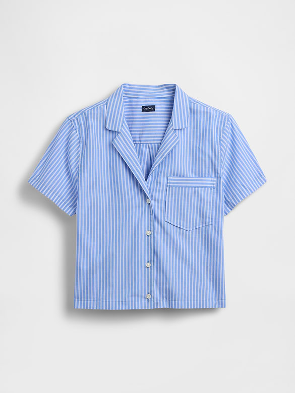 Poplin Crop PJ Shirt