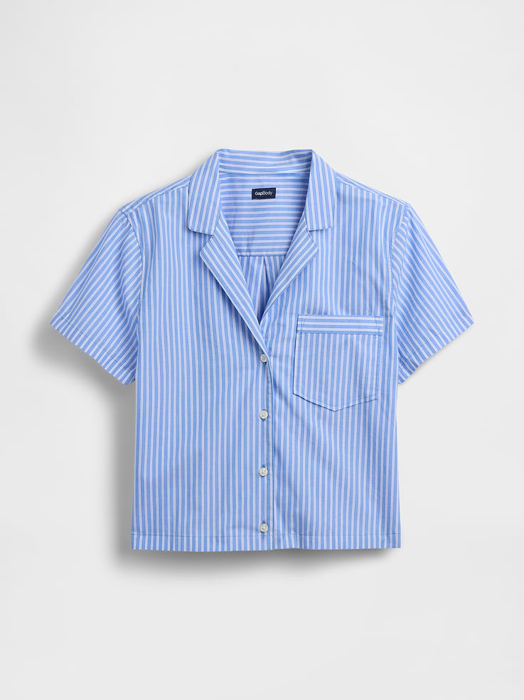 Image number 5 showing, Poplin Crop PJ Shirt