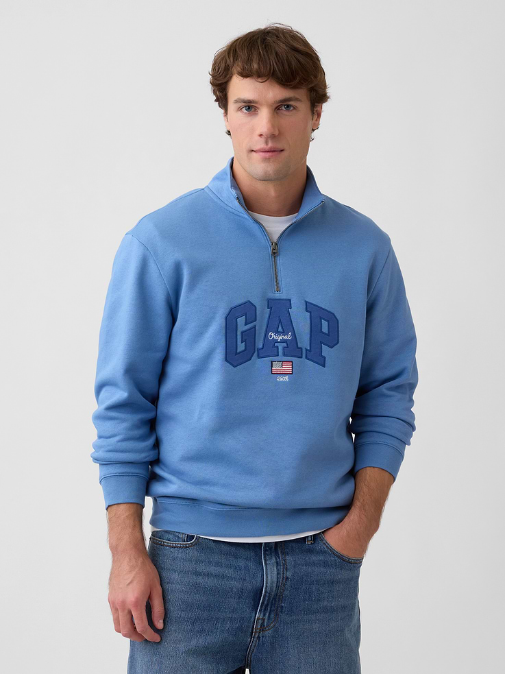Image number 1 showing, Adult Relaxed Gap Logo Quarter-Zip Sweatshirt