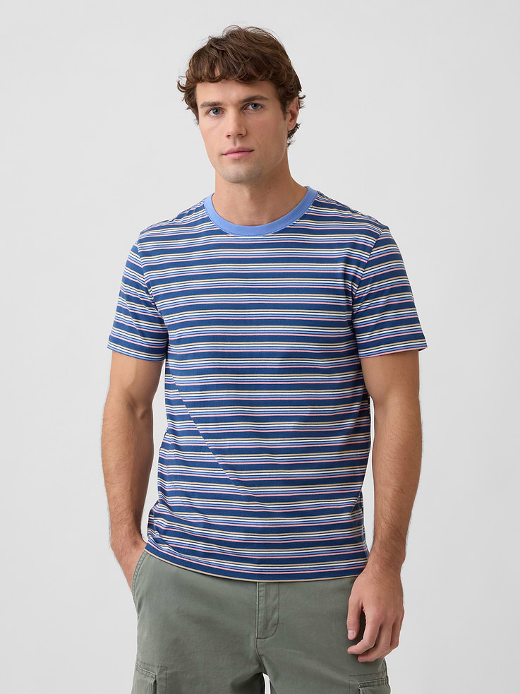 Image number 1 showing, Everyday Soft Stripe Crewneck T-Shirt