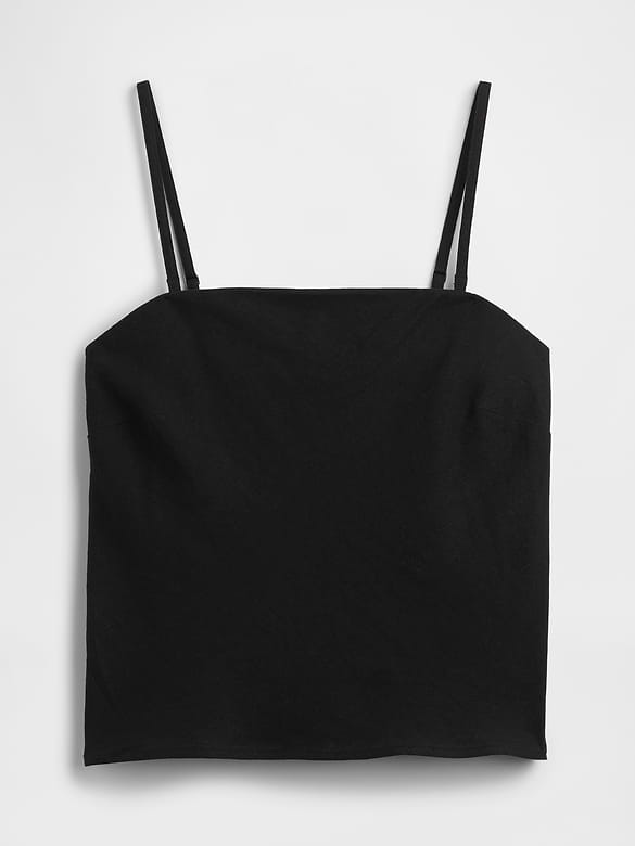 Linen-Blend Bias-Cut Top