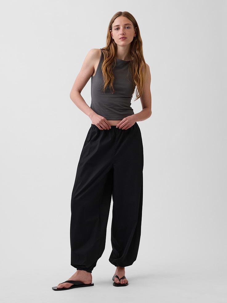 Image number 1 showing, Organic Cotton Poplin Easy Baggy Joggers