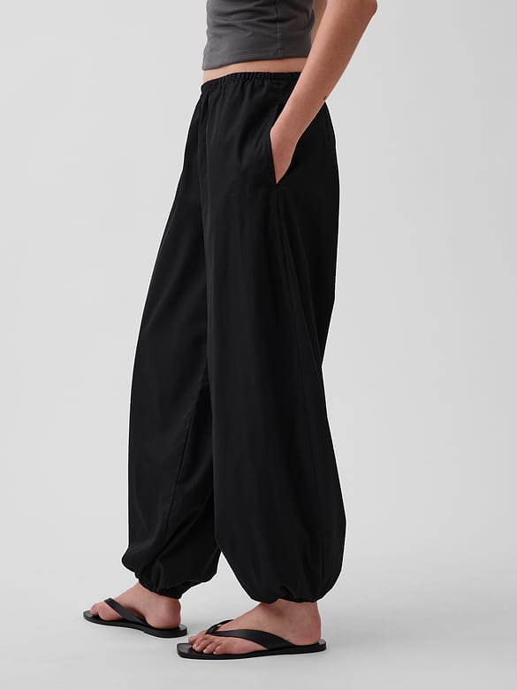 Organic Cotton Poplin Easy Baggy Joggers