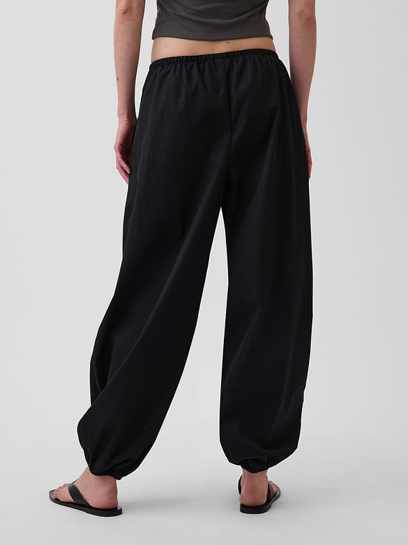 Organic Cotton Poplin Easy Baggy Joggers